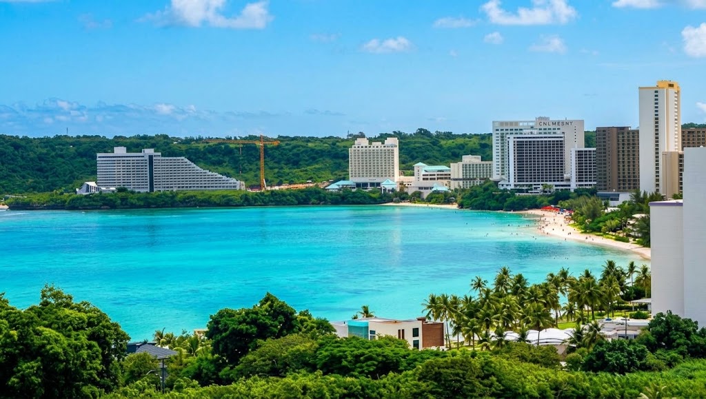 Turquoise water and hotels along Tumon Bay, Guam